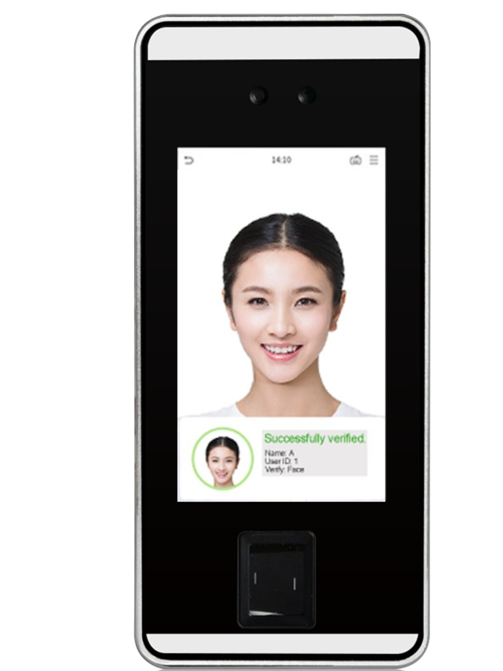 FR106 biometric terminal — front view